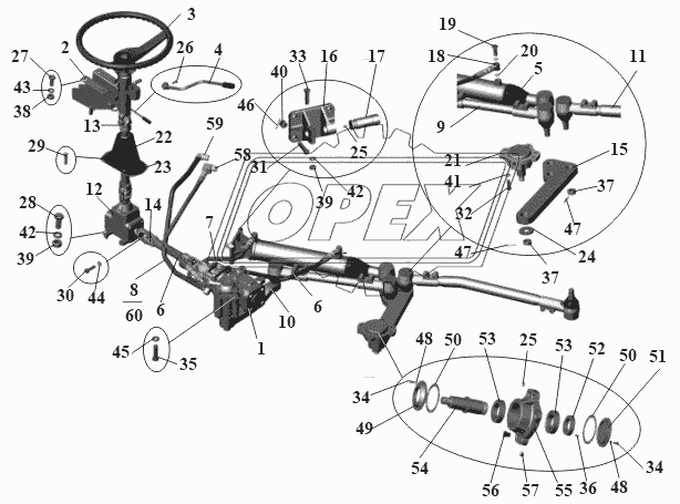 Установка узлов рулевого механизма. Механизм рулевой с усилителем и тягами 152-3400001 до сентября 2006 года